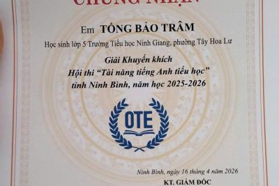 CHÚC MỪNG “BÔNG HOA NHỎ” TỐNG BẢO TRÂM – TỰ HÀO TIỂU HỌC NINH GIANG!